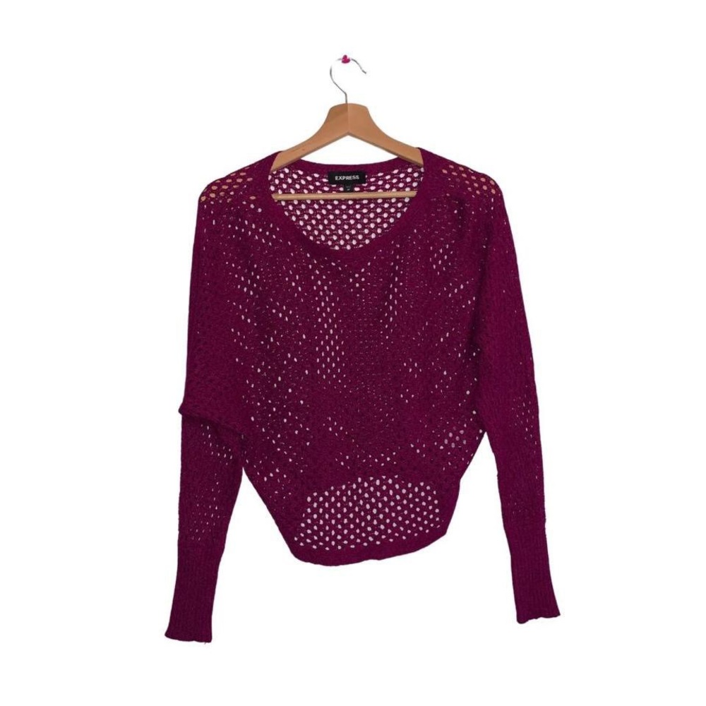 💚 Express large knit magenta purple pullover